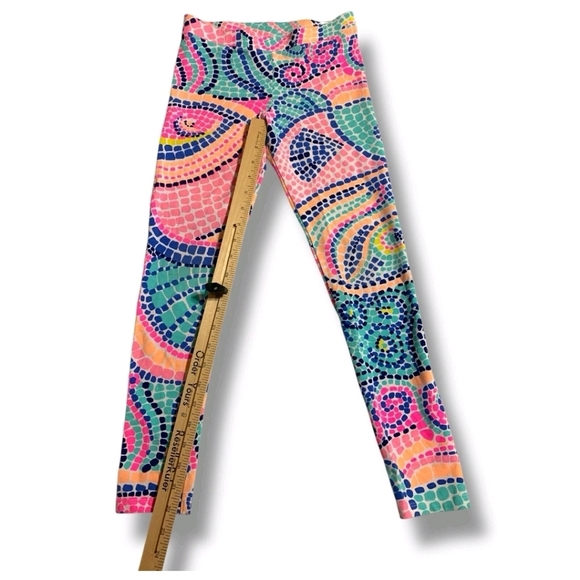 Lilly Pulitzer Maia Multi Tile Wave Knit Legging Size Largr 8-10 Girls Mosiac - Picture 8 of 9